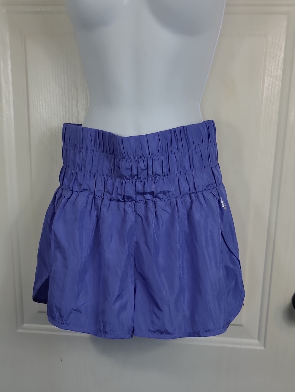 Free People Lavender Smocked-Waist Athletic Shorts - Picture 2 of 14